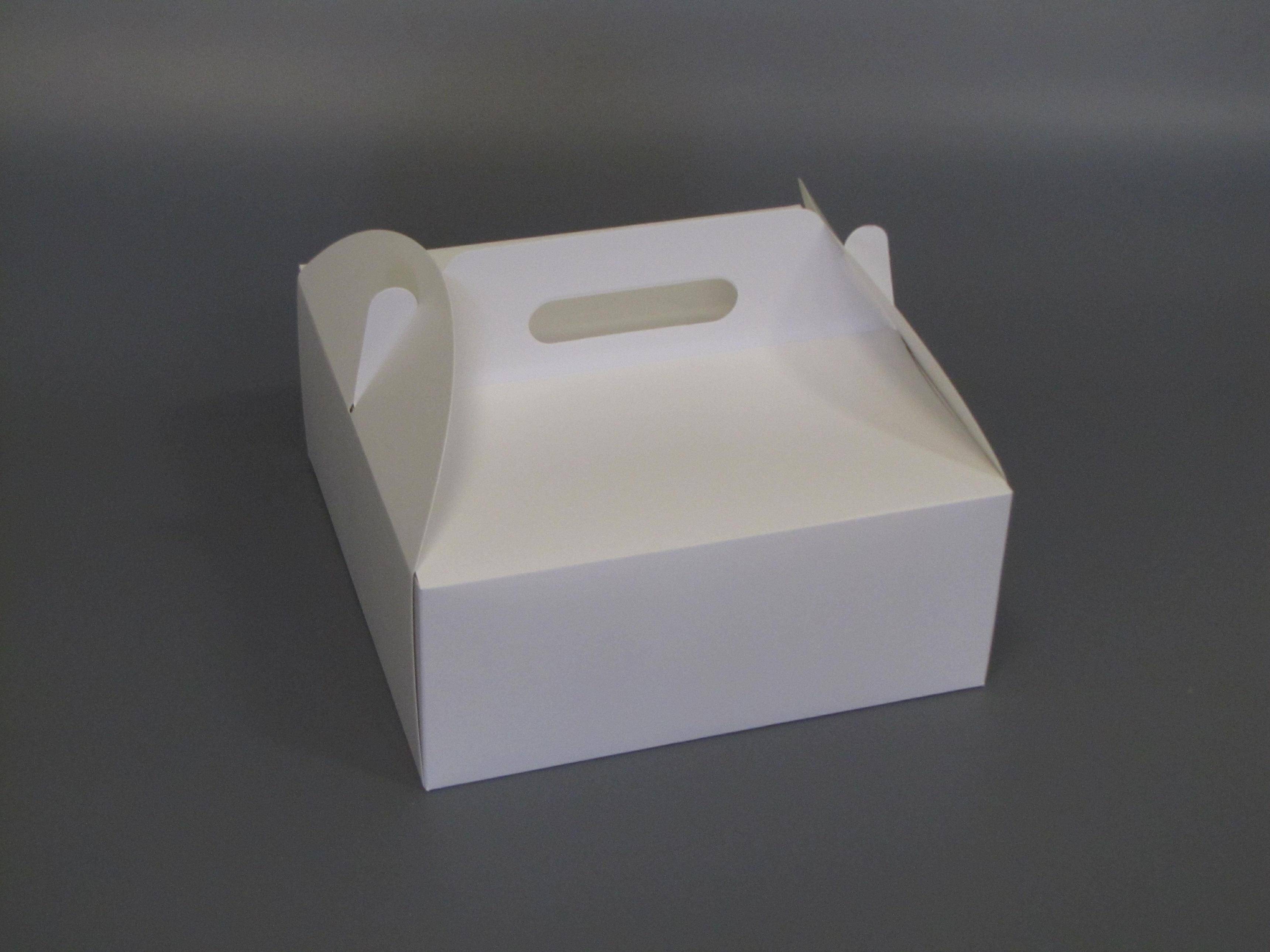 Pudełko na tort, tektura, białe, 26x26x11cm, 1 szt.