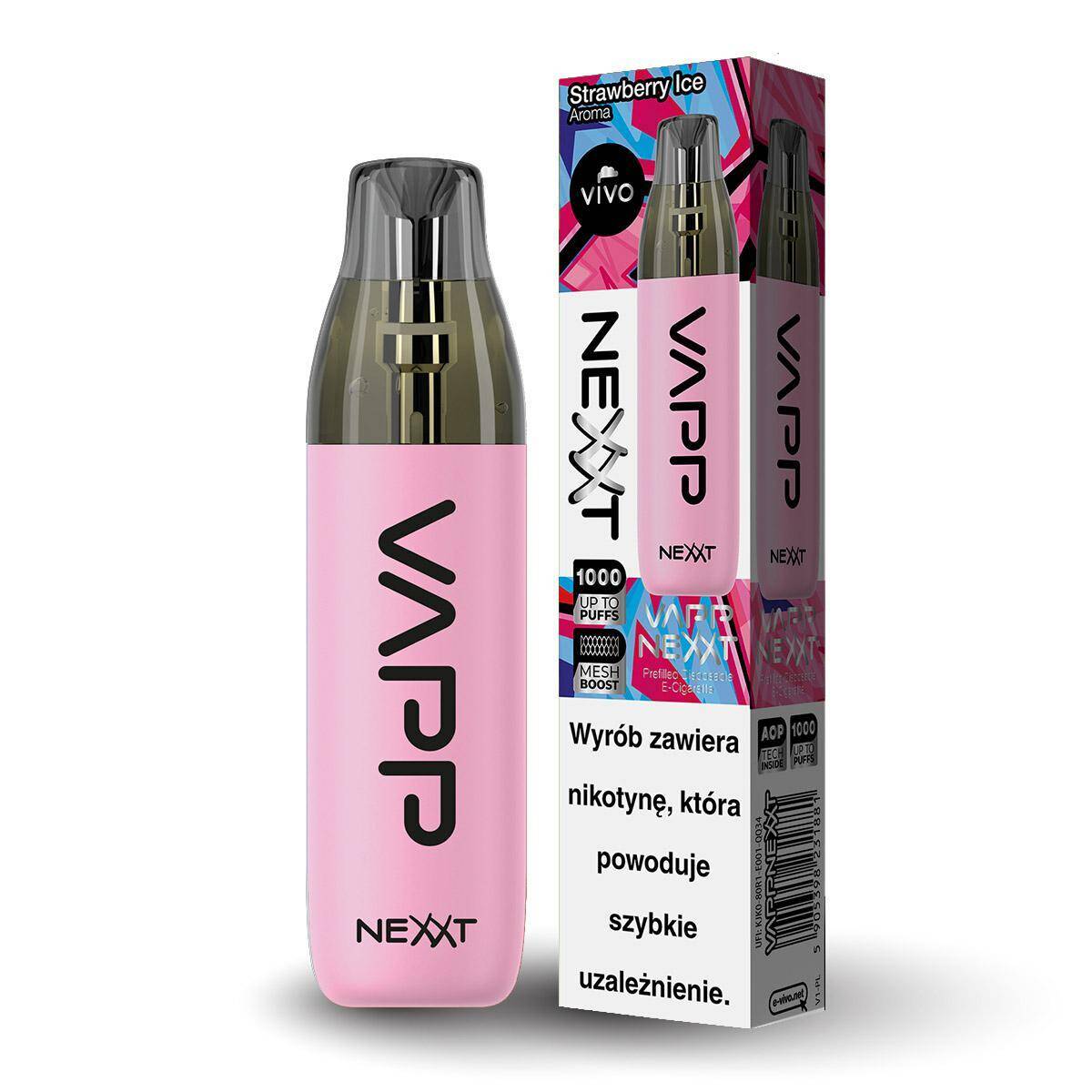 Disposable e-cigarette VIVO Nexxt - Strawberry Ice 20mg