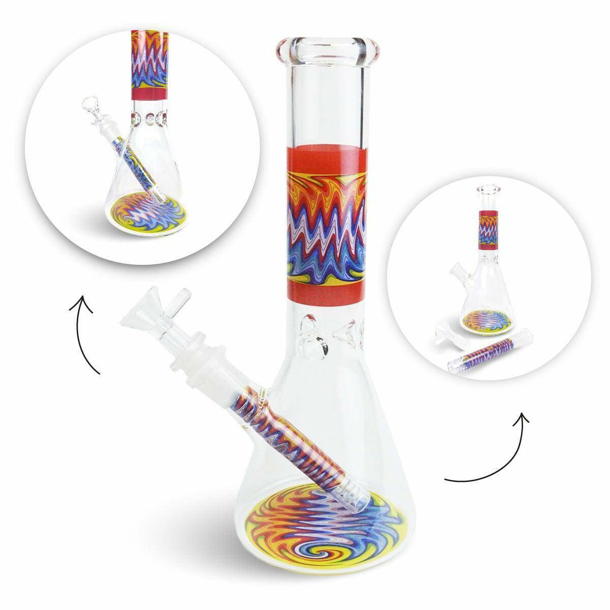 Bong pipe (S) - Zigzag Red (w.25cm)