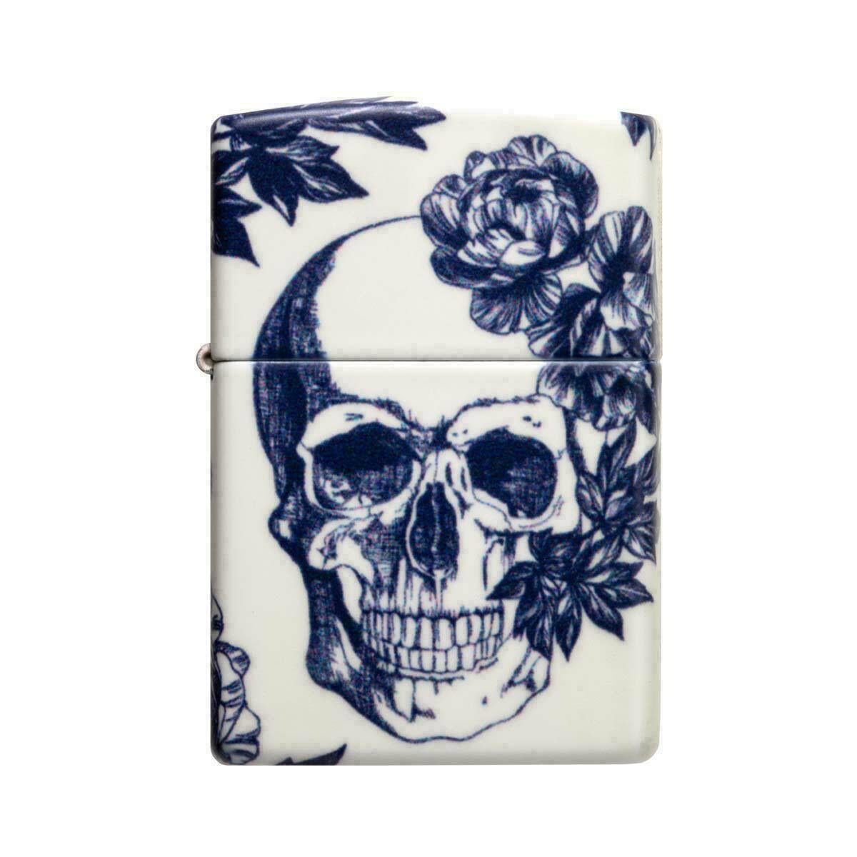ZIPPO - GLOWING FLORAL SKULL