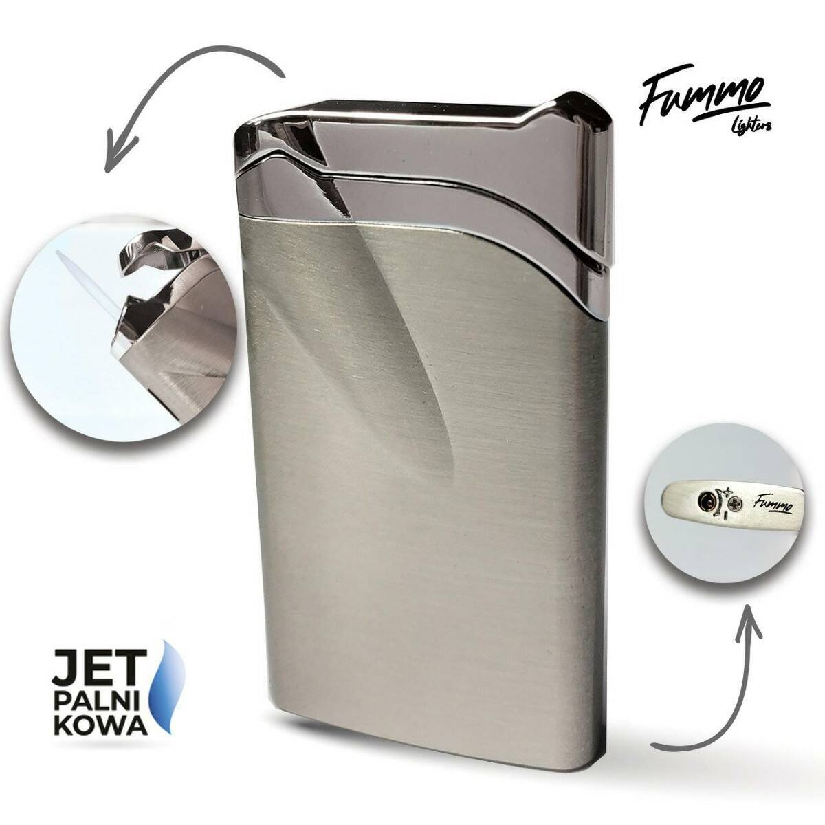 Zapalniczka Fummo Horsham (Jet/Silver)*