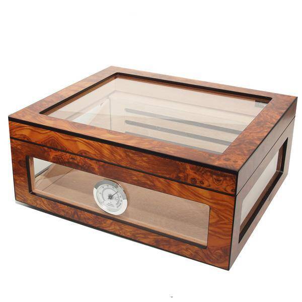 Humidor with glass - Brown 2 /55 cygar