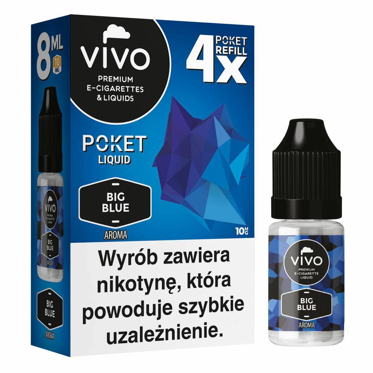 E-liquid VIVO POKET- Big Blue x4/10mg/8ml