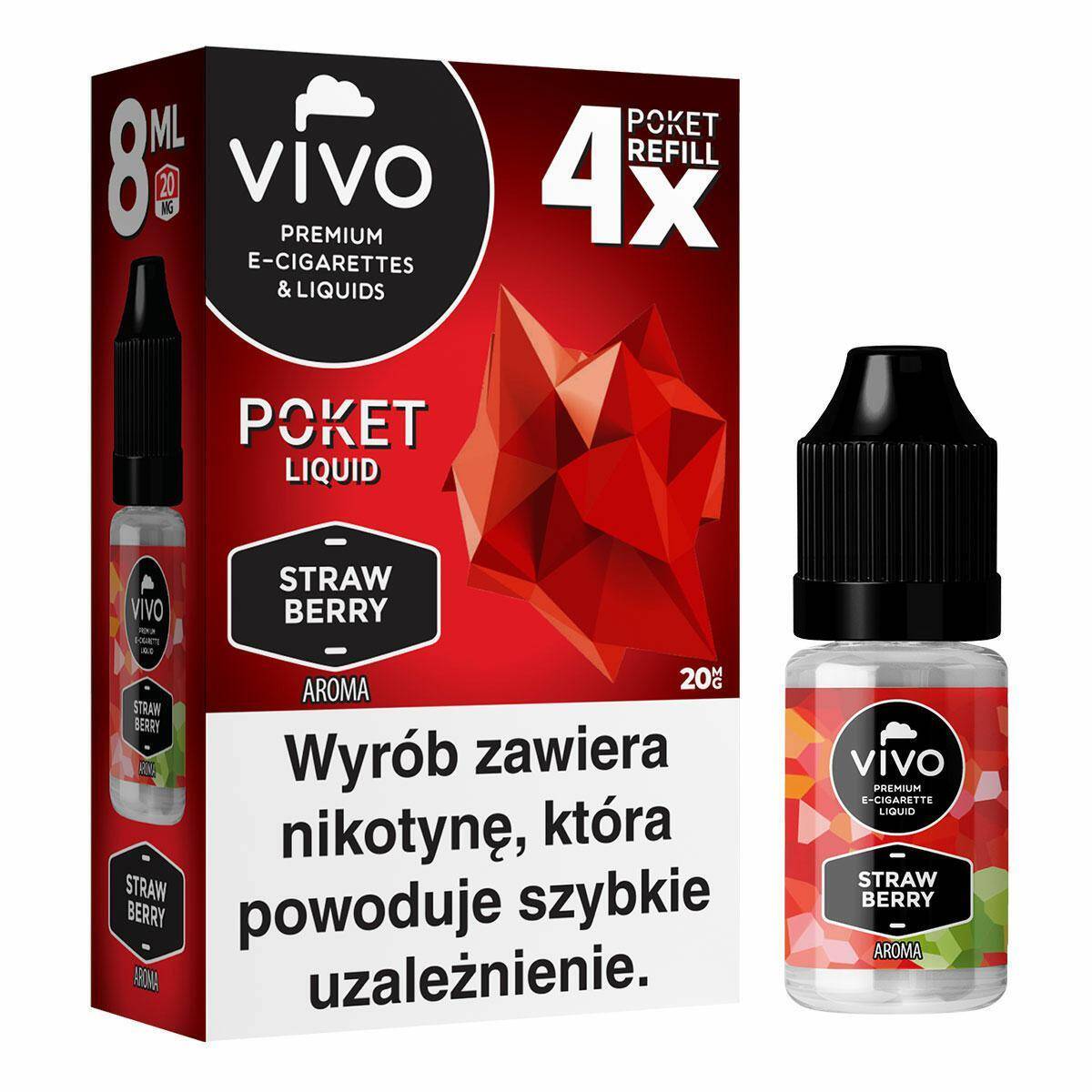 E-liquids VIVO POKET- Strawberry x4/20mg/8ml