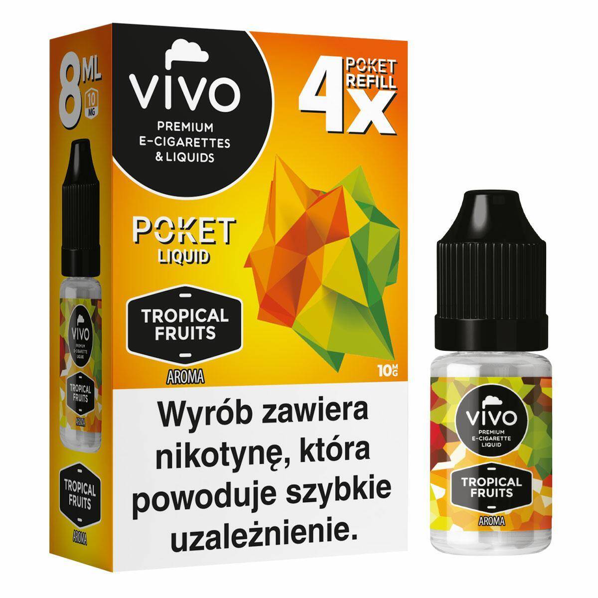 E-liquids VIVO POKET- Tropical Fruits x4/10mg/8ml
