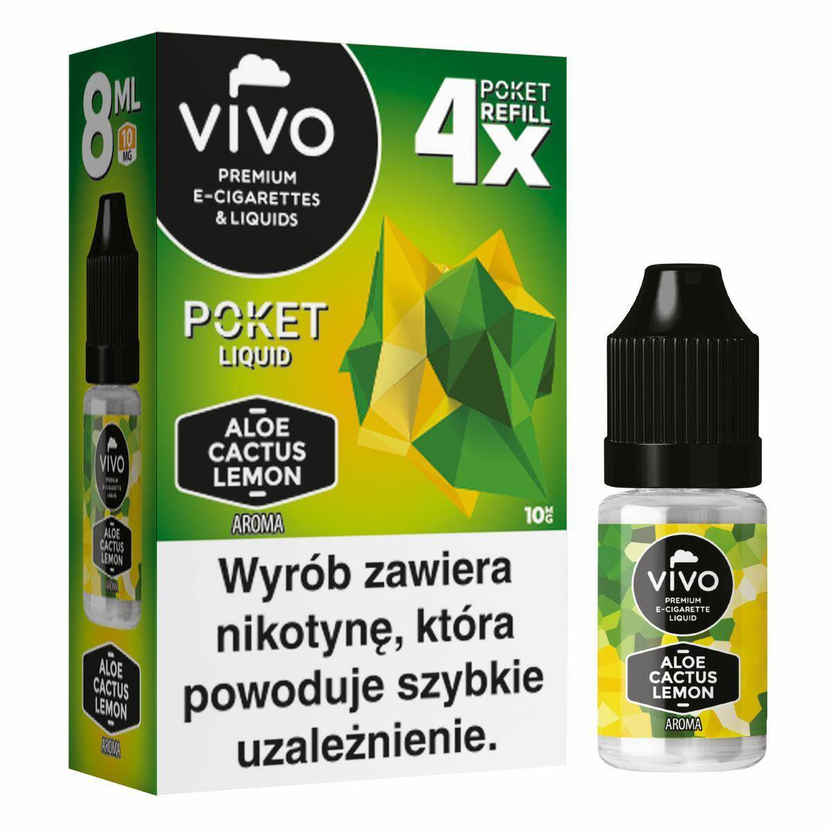 E-liquids VIVO POKET- Aloe Cactus Lemon x4/10mg/8ml