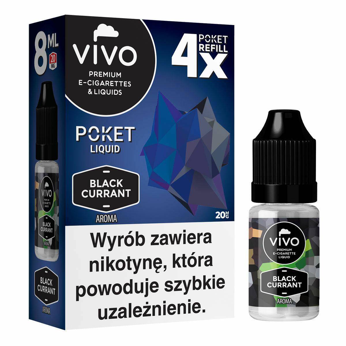E-liquids VIVO POKET- Black Currant x4/20mg/8ml