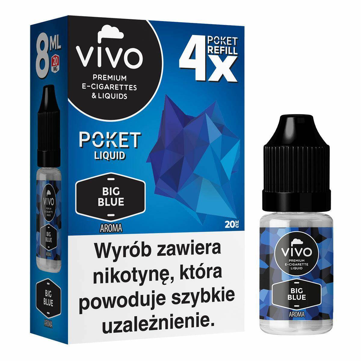 E-liquids VIVO POKET- Big Blue x4/20mg/8ml
