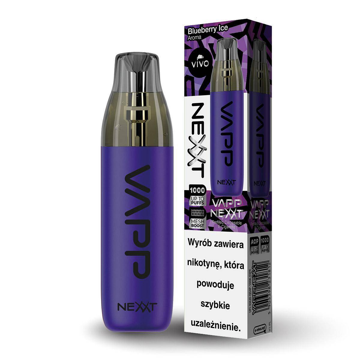 Disposable e-cigarette VIVO Nexxt - Blueberry Ice 20mg
