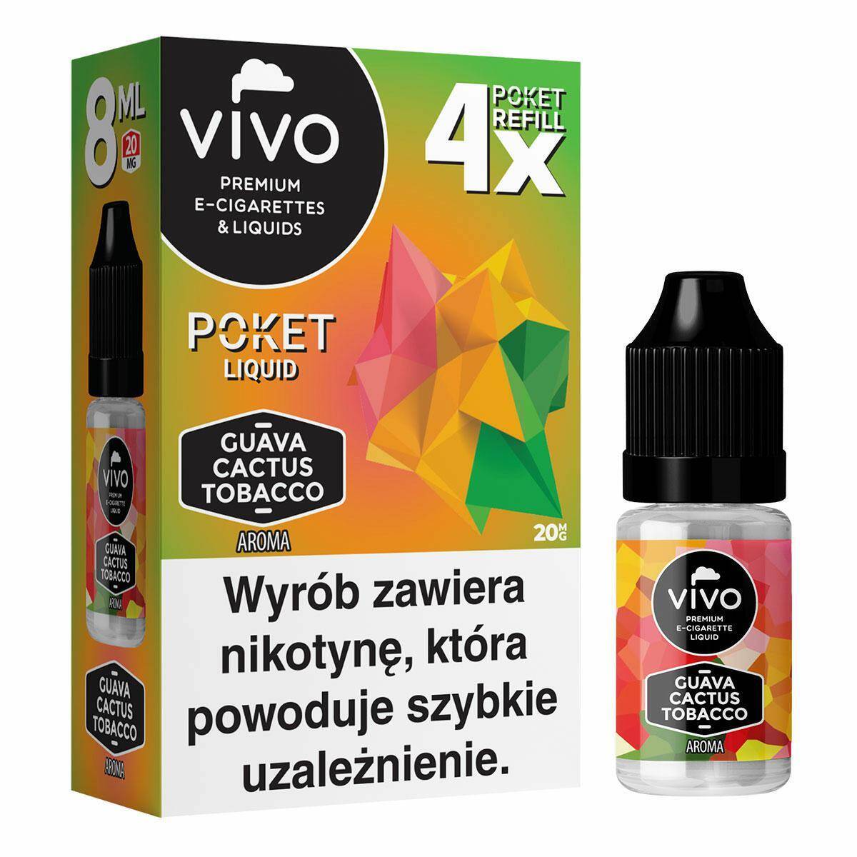 E-liquid VIVO POKET- Guava Cactus Tobacco x4/20mg/8ml