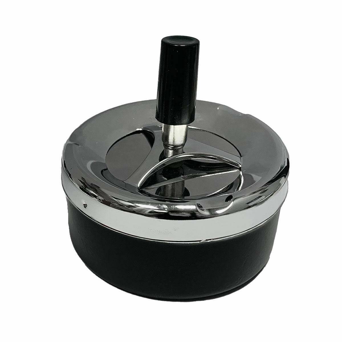 Ashtray with a latch - black (9cm)