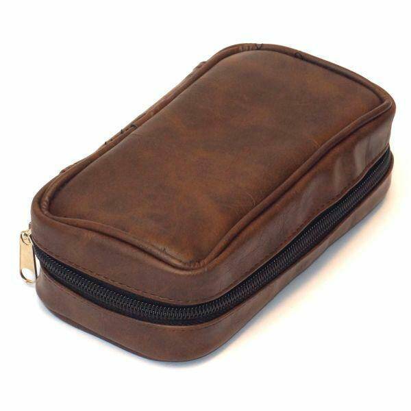Case for 2 pipes and tobacco - Brown