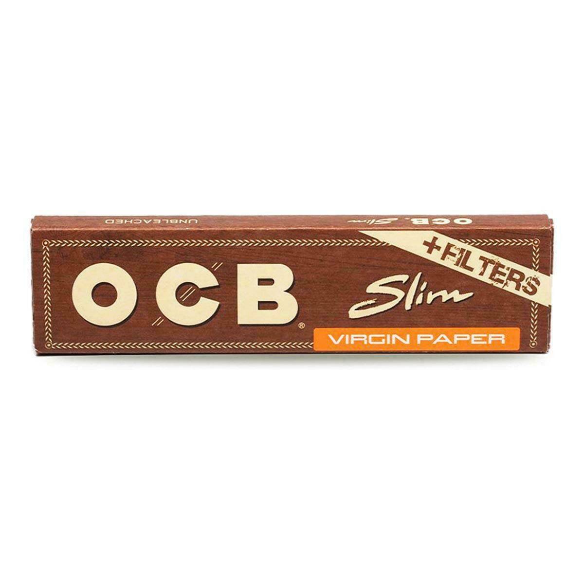 Bibułki OCB Virgin Brown Slim + Filters (Zdjęcie 1)