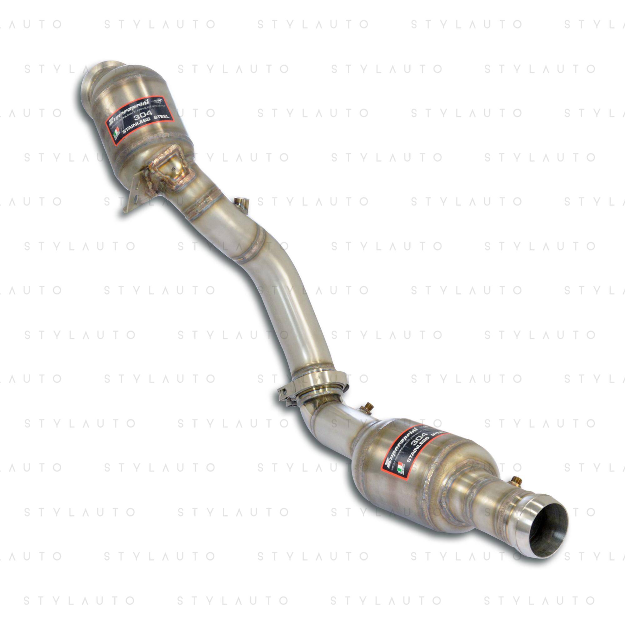 Supersprint Downpipe - łączy kolektor z środkową częścią układu (z podwójnym katalizatorem, z gniazdami do czujnika ciśnienia) str. prawa