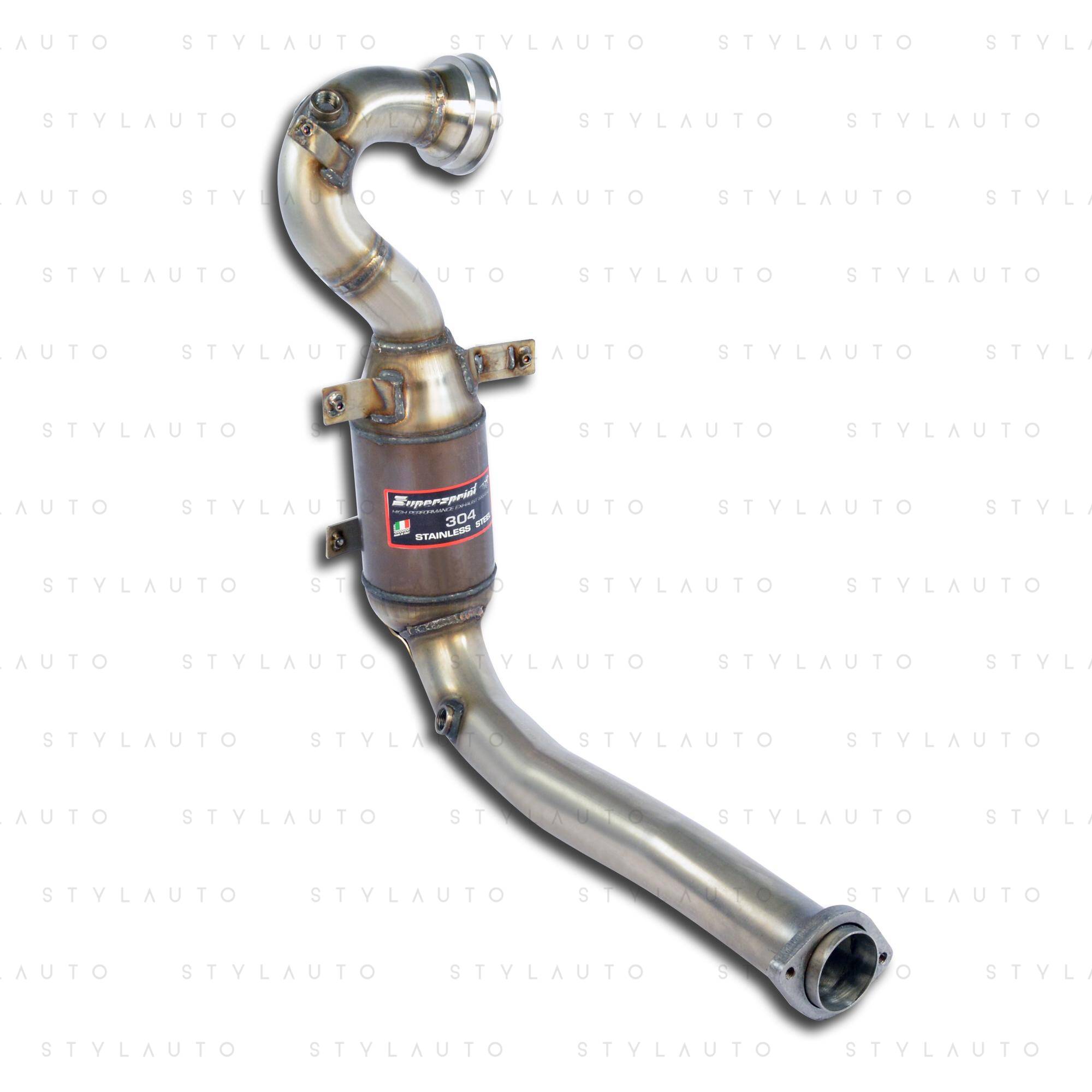 Supersprint Turbo downpipe zestaw z katalizatorem metalicznym HJS Supersprint (łączy turbinę z środkową częścią układu,manualna skrzynia biegów)