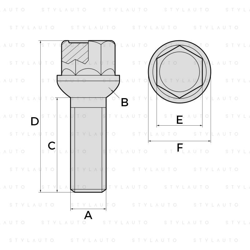 Śruba koła M14x1.5x26.5 K17 (Zdjęcie 3)