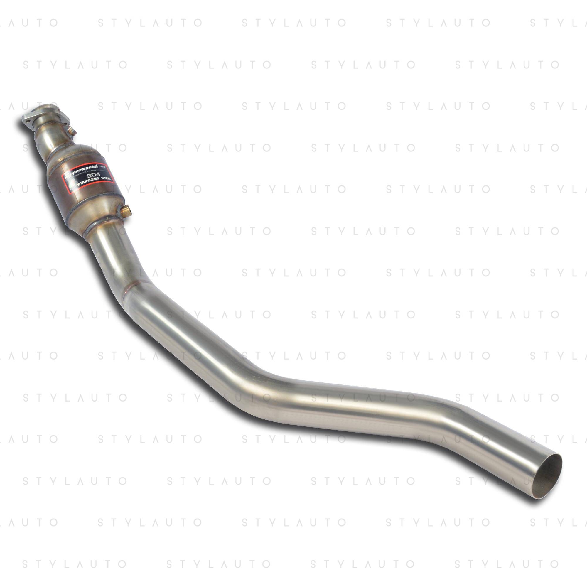 Supersprint Turbo downpipe zestaw z katalizatorem metalicznym HJS Supersprint lewy (łączy turbinę z środkową częścią układu)