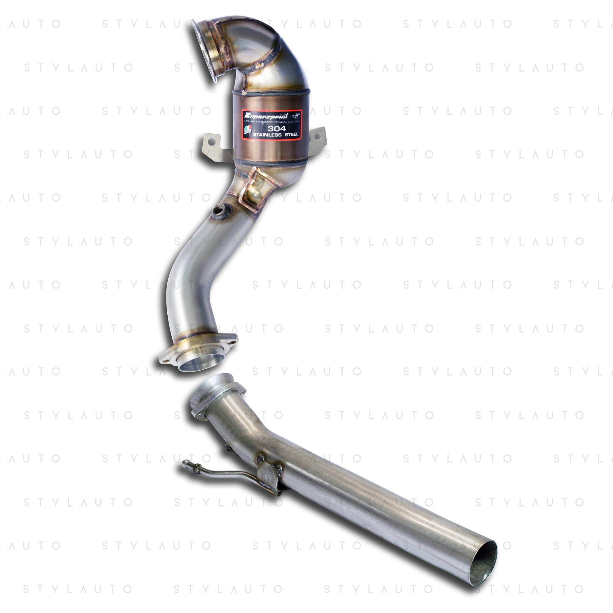 Supersprint Turbo downpipe zestaw z katalizatorem metalicznym HJS Supersprint 100 CPSI WRC (łączy turbinę z środkową częścią układu)