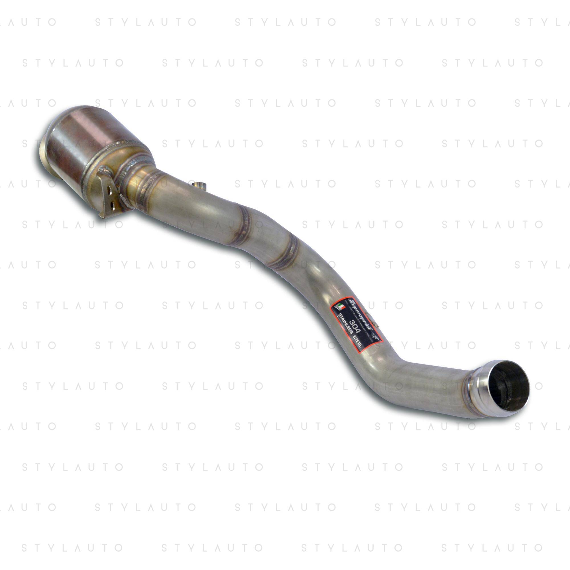 Supersprint Downpipe z katalizatorem metalicznym HJS Supersprint 200CPSI - prawy (zastępuje wtórny katalizator OEM)