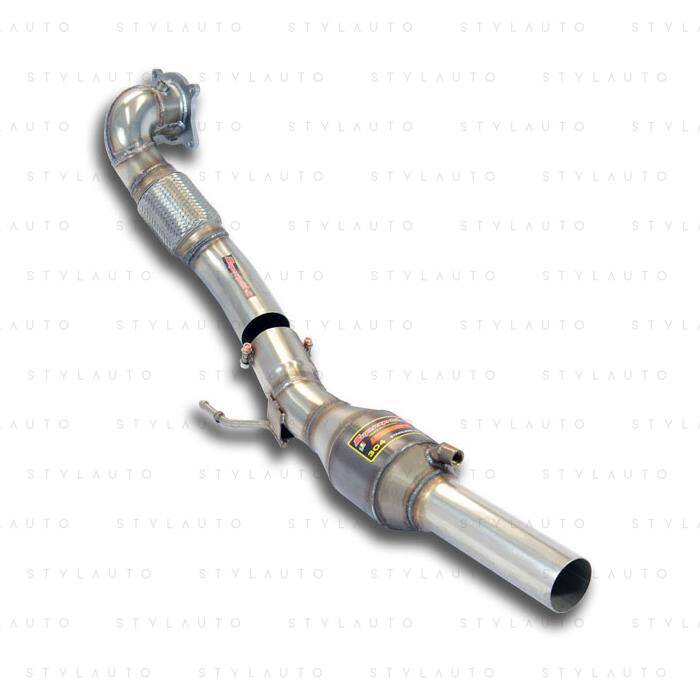 Supersprint Turbo downpipe zestaw z katalizatorem metalicznym HJS Supersprint 100 CPSI WRC (łączy turbinę z środkową częścią układu)