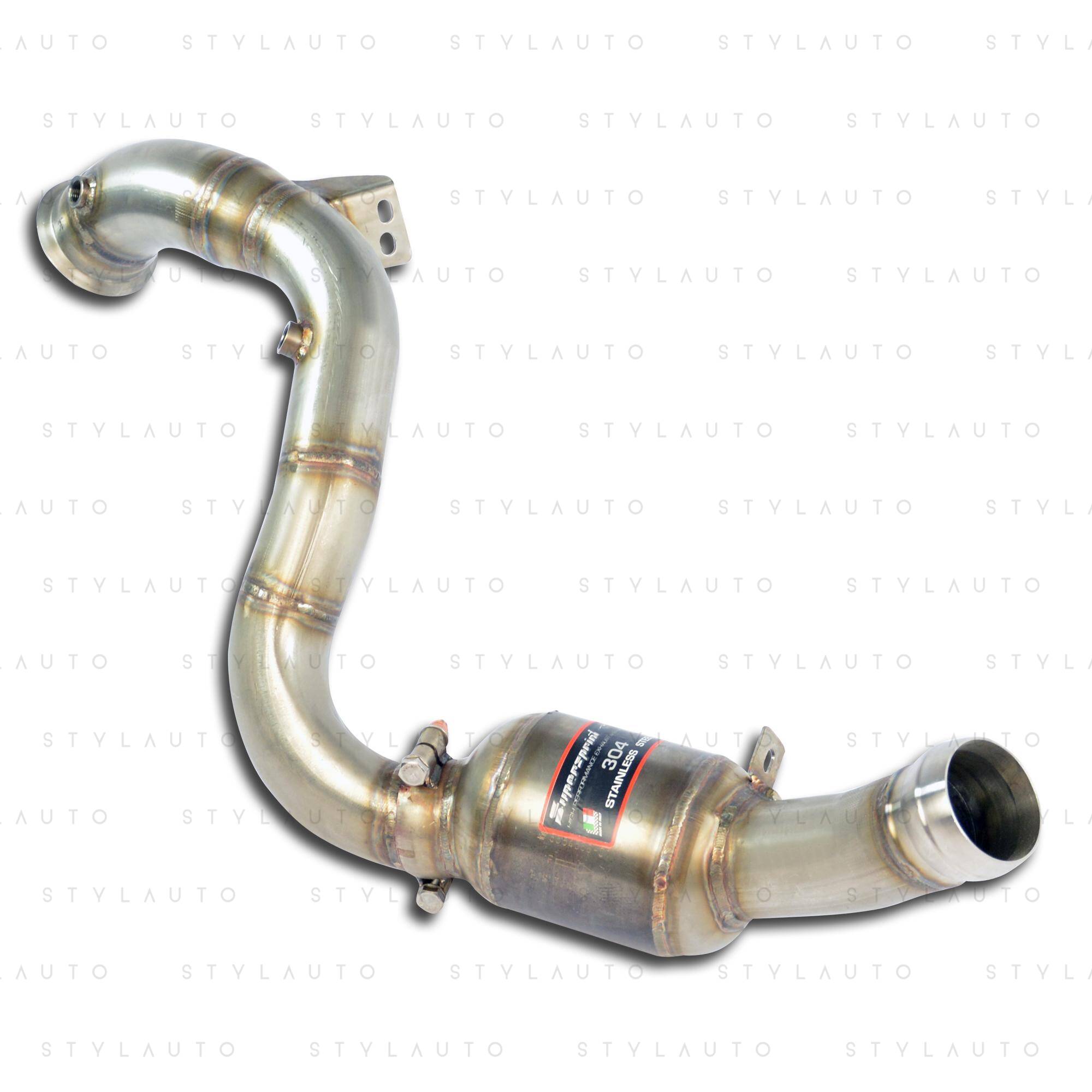 Supersprint Downpipe z katalizatorem metalicznym HJS Supersprint - lewy (zastępuje wstępny katalizator OEM)