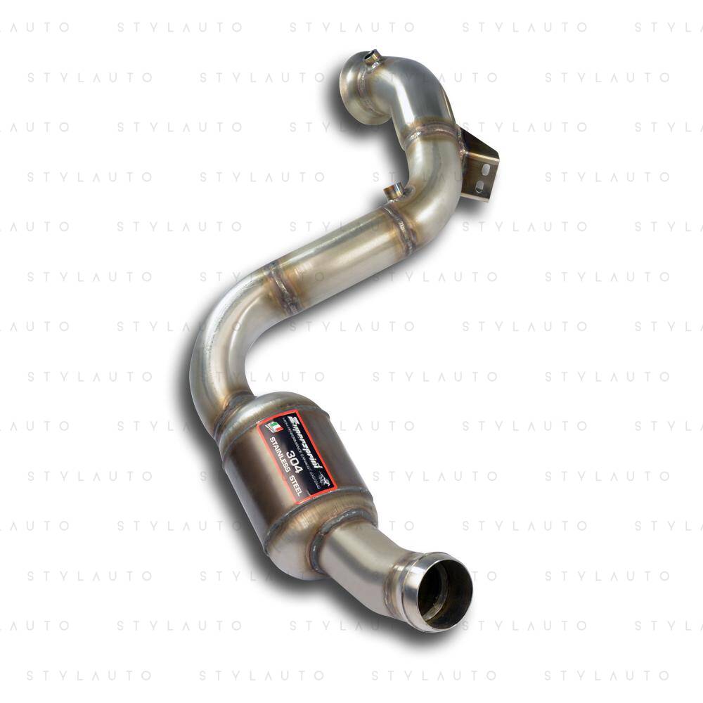 Supersprint Downpipe z katalizatorem metalicznym HJS Supersprint WRC 100CPSI - lewy (zastępuje wstępny katalizator OEM)