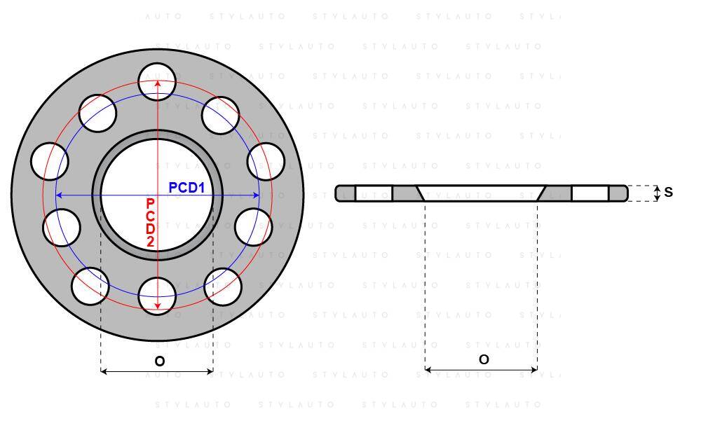 DYSTANSE 5x100-112 fi 57.1 mm grub. 5 mm (2 szt.) (Zdjęcie 2)