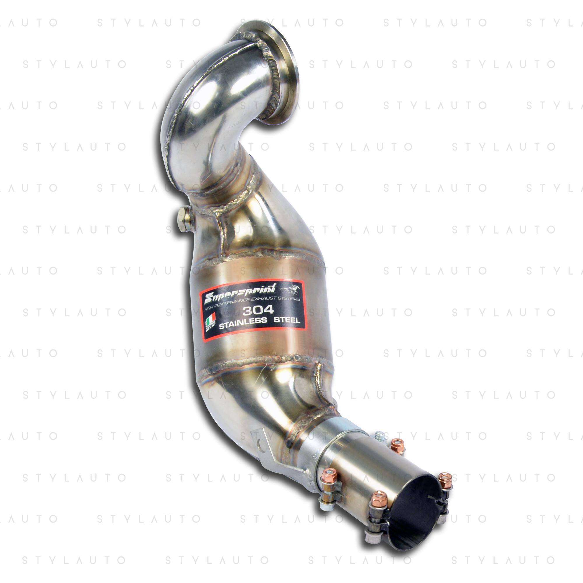 Supersprint Turbo downpipe z katalizatorem metalicznym HJS Sepersprint (łączy turbinę z środkową częścią układu)