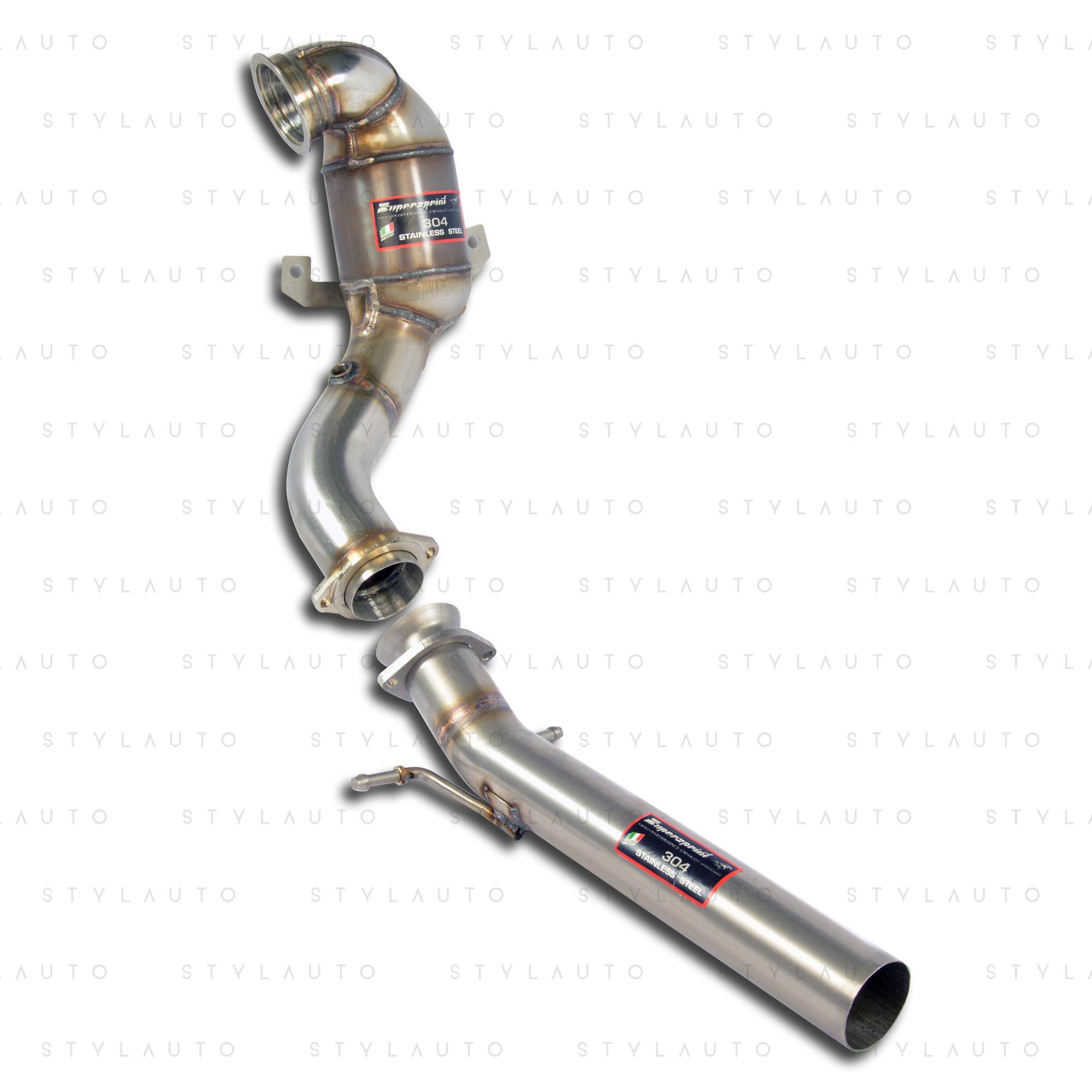 Supersprint Turbo downpipe zestaw z katalizatorem metalicznym HJS Supersprint 100 CPSI WRC (łączy turbinę z środkową częścią układu)