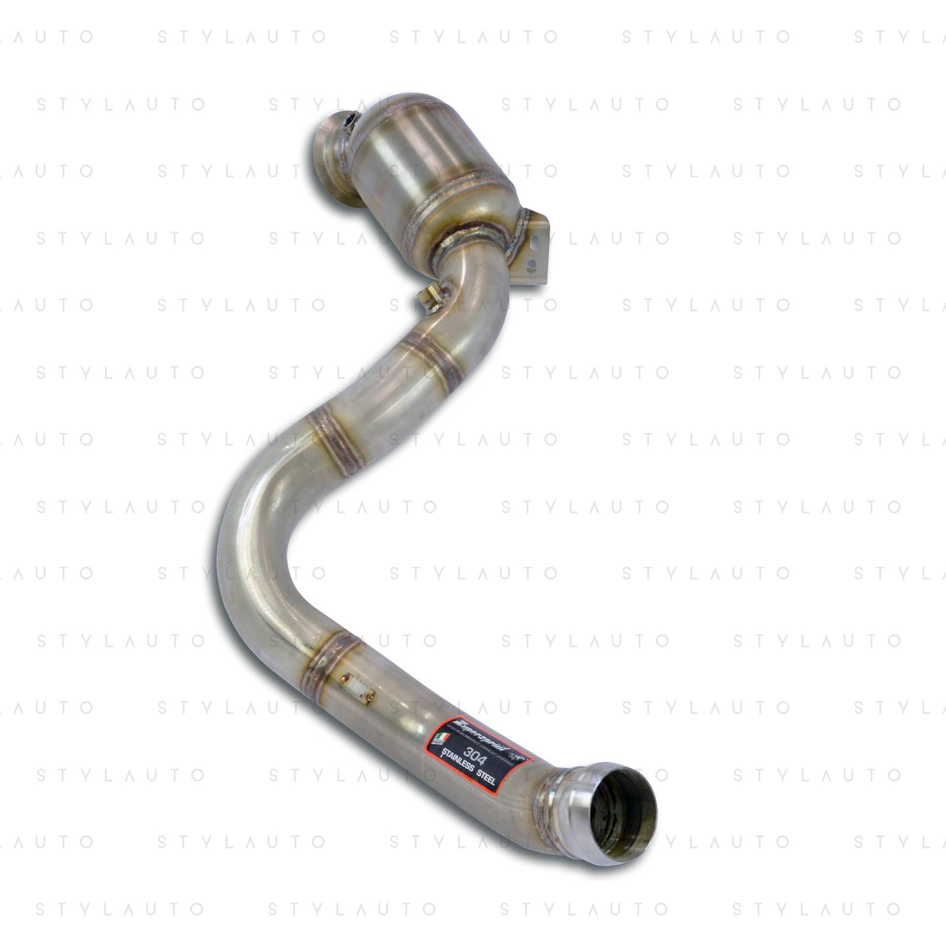 Supersprint Downpipe - łączy kolektor z środkową częścią układu (z katalizatorem wstępnym, eleminuje katalizator wtórny + GPF) str. lewa