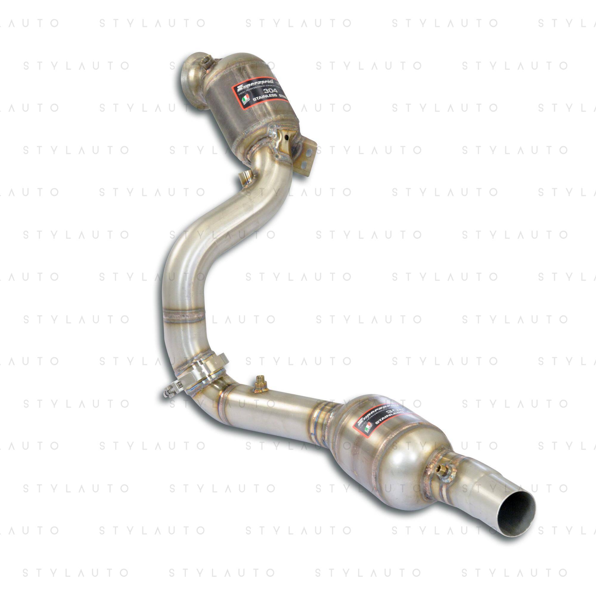 Supersprint Downpipe - łączy kolektor z środkową częścią układu (z podwójnym katalizatorem, z gniazdami dla czujnika ciśnienia)