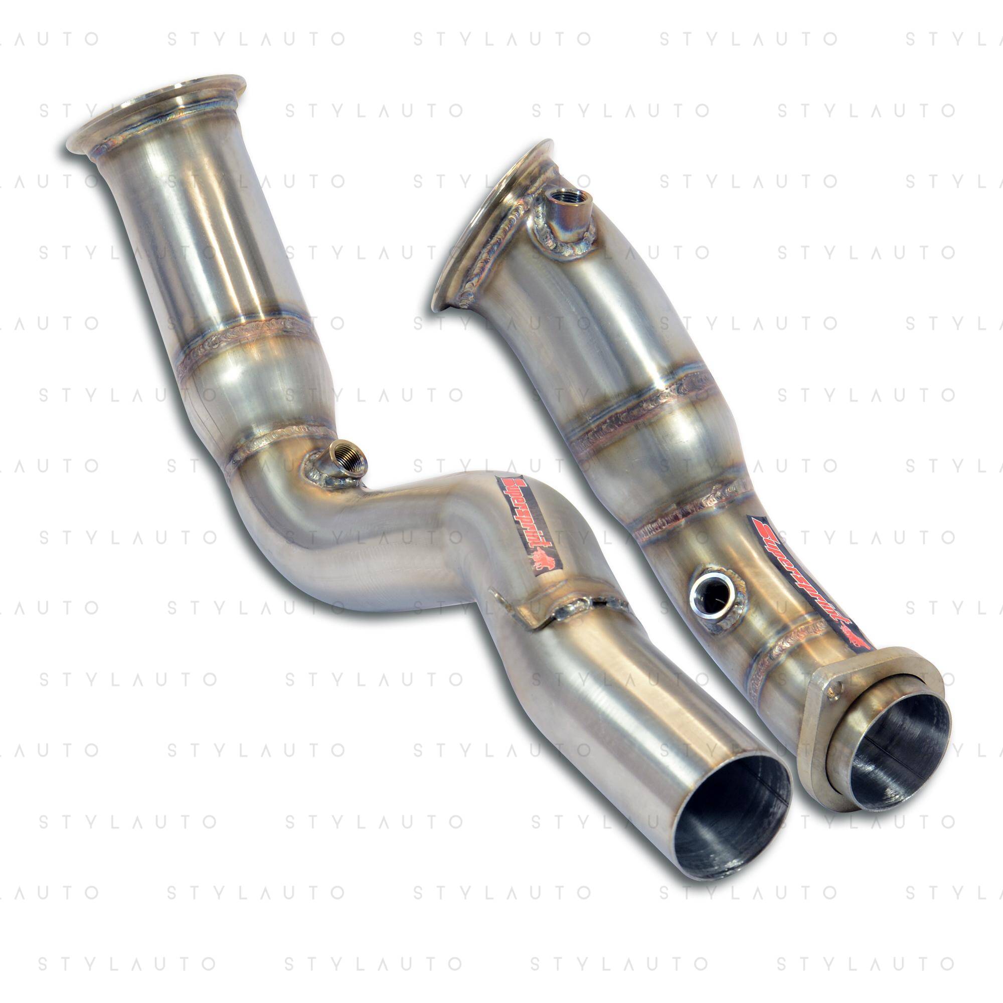 Supersprint Turbo downpipe zestaw łączy turbinę z środkową częścią układu (zastępuje wstępny katalizator OEM)