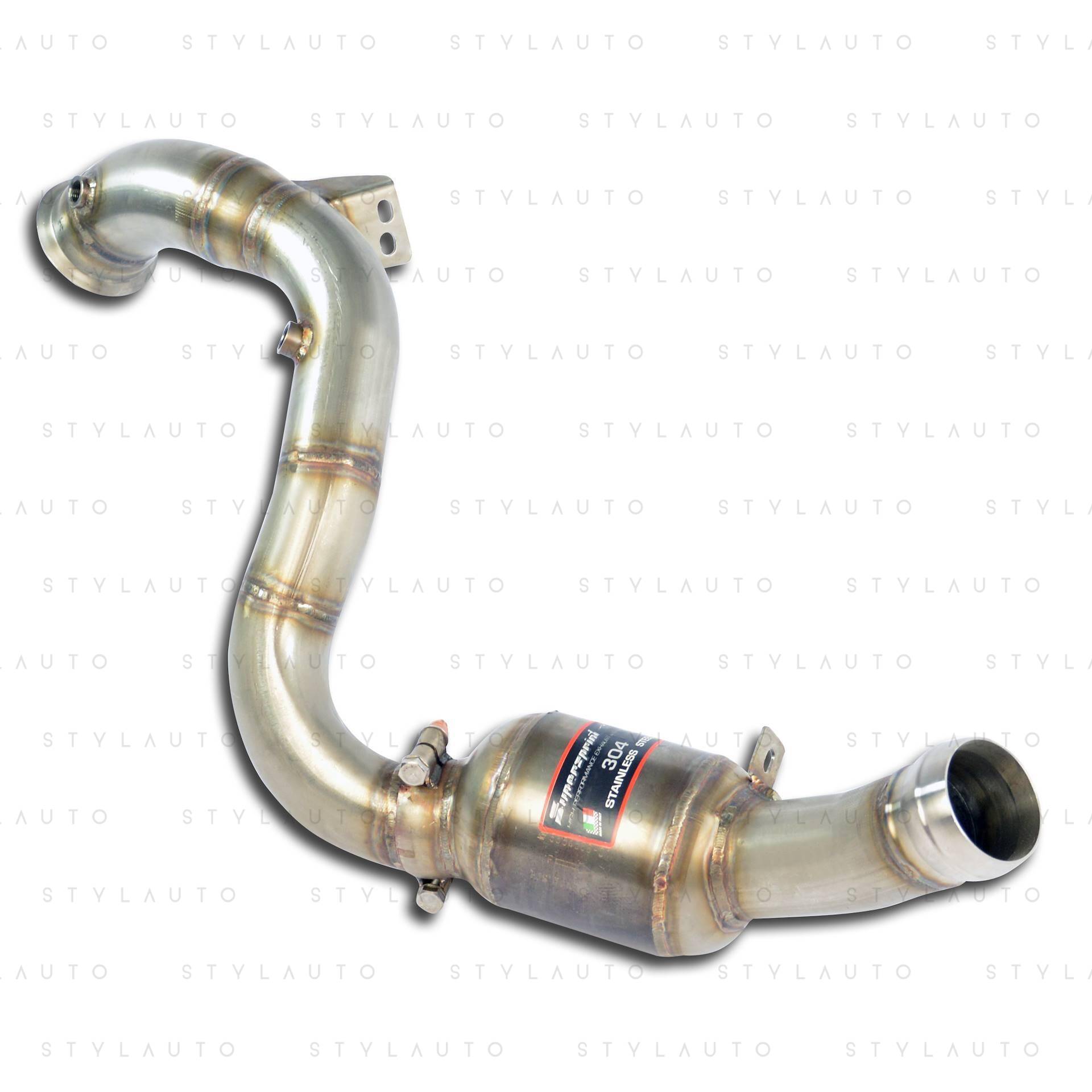 Supersprint Downpipe - łączy kolektor z środkową częścią układu (z katalizatorem, eliminuje katalizator główny + GPF) str. lewa