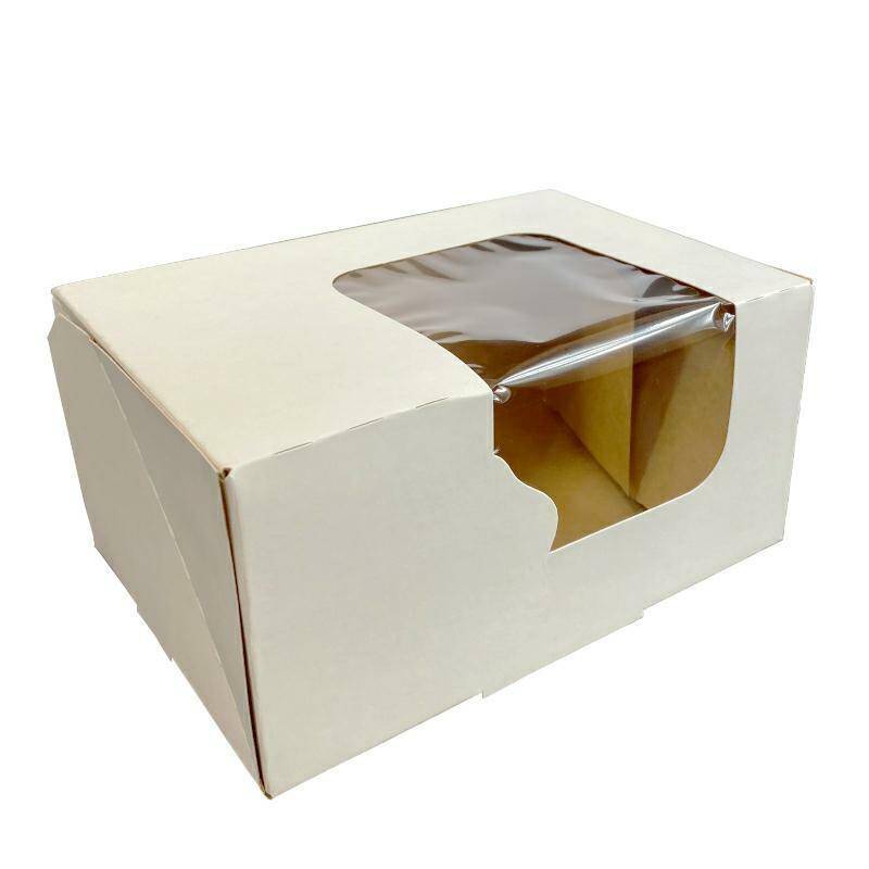 Pudełko 16,5x11x8 biało/białe -OKNO