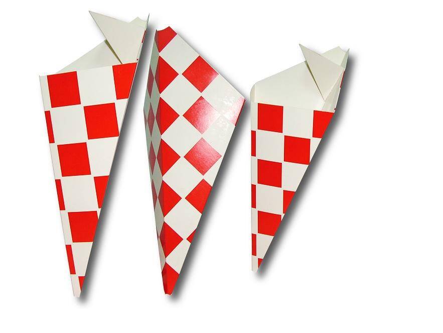Pudełko FRYTKI ROŻEK średni 350ml KRATKA