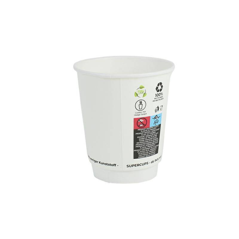 Kubek PAP/PE DW 250ml biały op.25szt