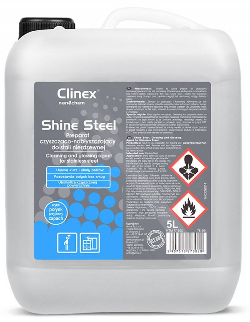 CLINEX Shine Steel 5L stal nierdzewna