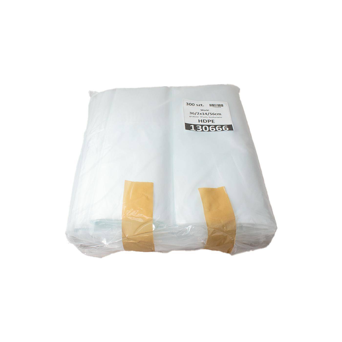 Worki HDPE 36/2x14/56cm, 18mik.