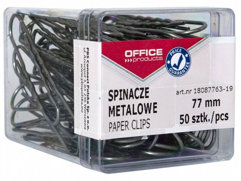 Spinacze metalowe OFFICE PRODUCTS, 77mm,