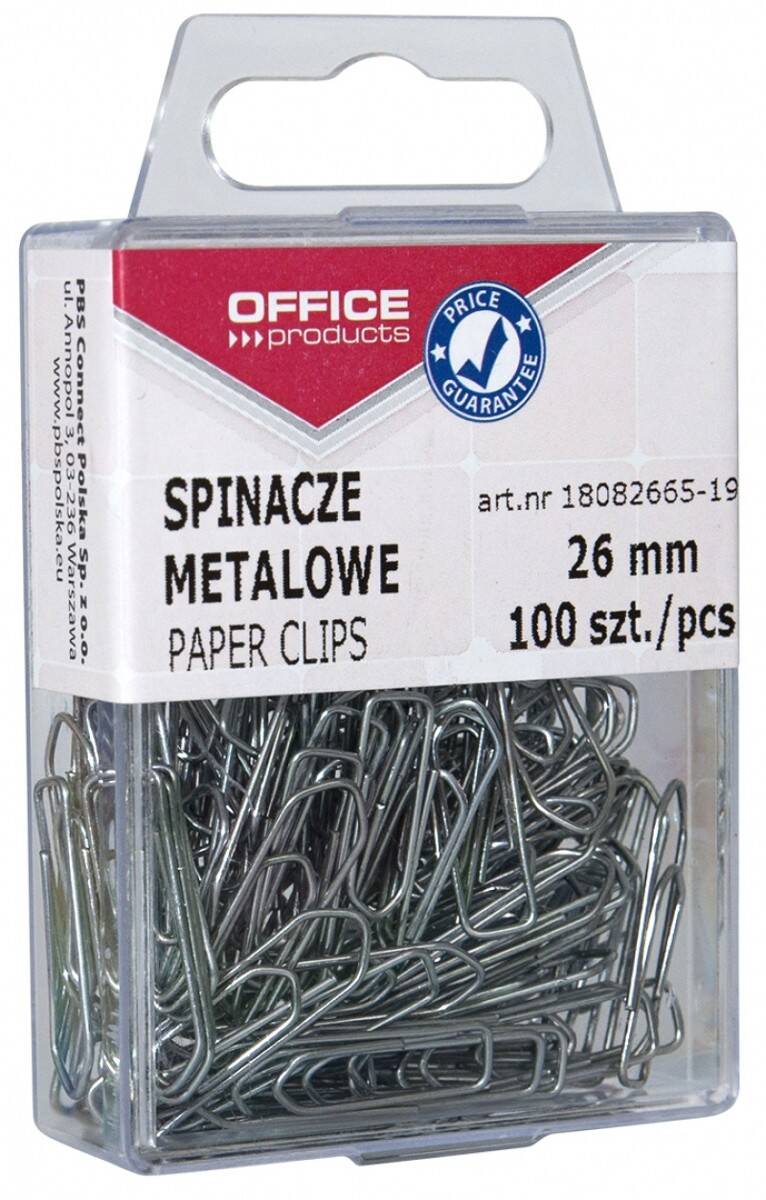 Spinacze metalowe OFFICE PRODUCTS, 26mm,