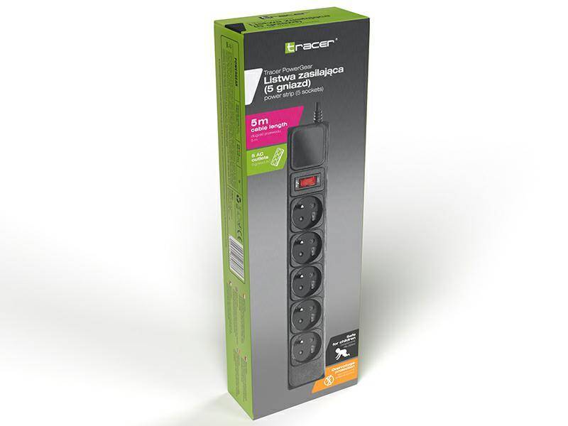 Listwa zasilająca TRACER 5-gniazd 5m,