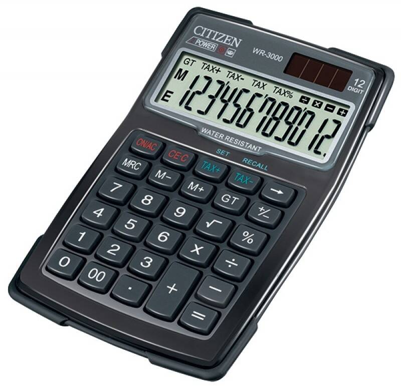 Kalkulator wodoodporny 12-cyfrowy czarny