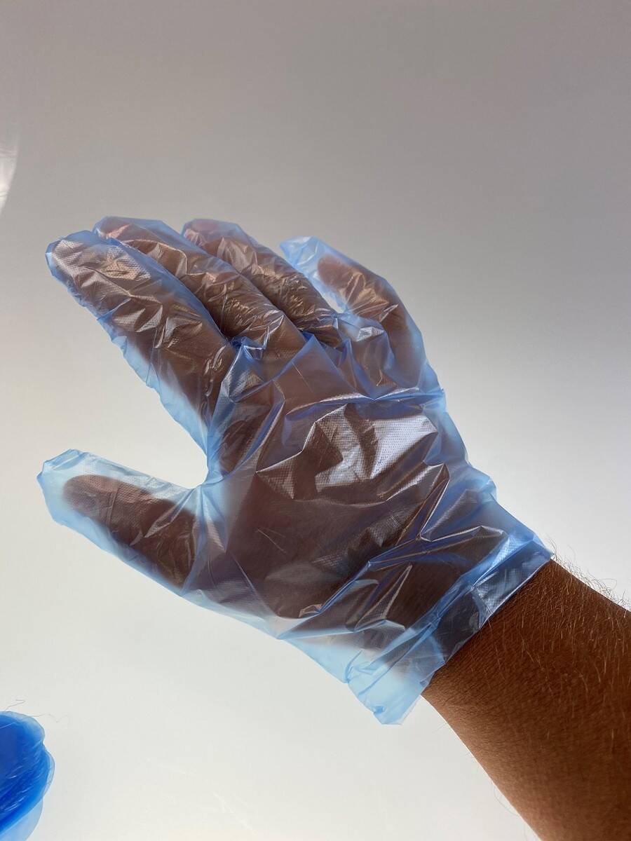 Rękawiczki HDPE op.100szt. niebieskie