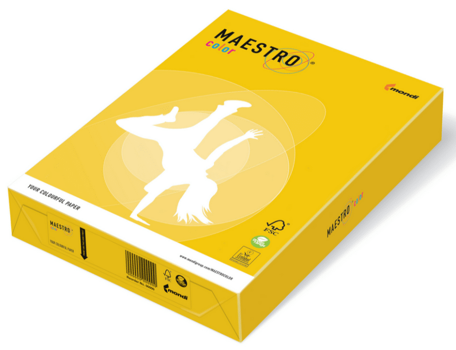 Papier ksero A4 160g MAESTRO żółty siark
