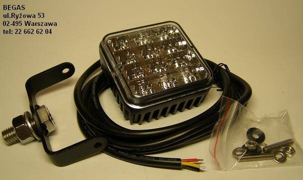 LAMPA BŁYSKOWA 12/24V 12LED Z UCHWYTEM