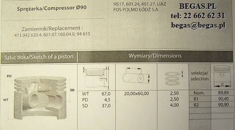 TŁOK SPRĘŻARKI HS-17 NO