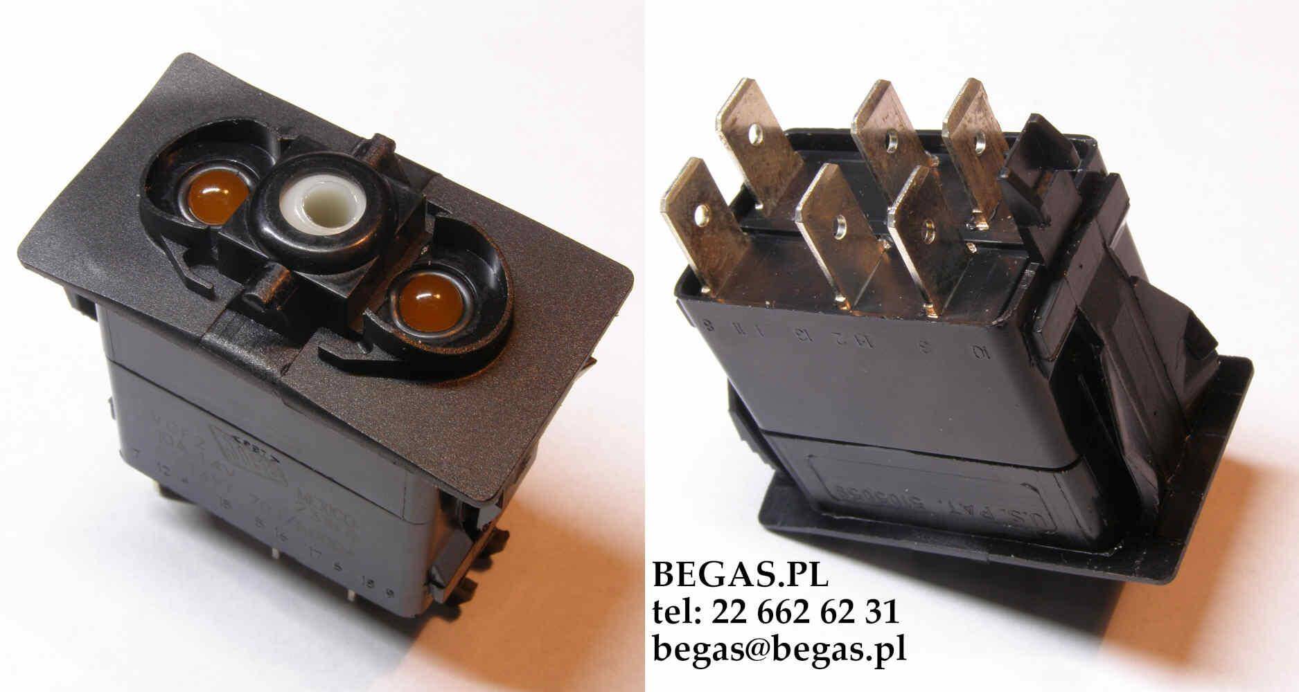 PRZEŁĄCZNIK KLAWISZOWY JCB 6 PIN 12V