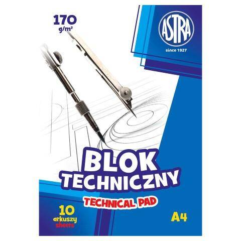 Blok techniczny A4 132594 Astra 170g/10