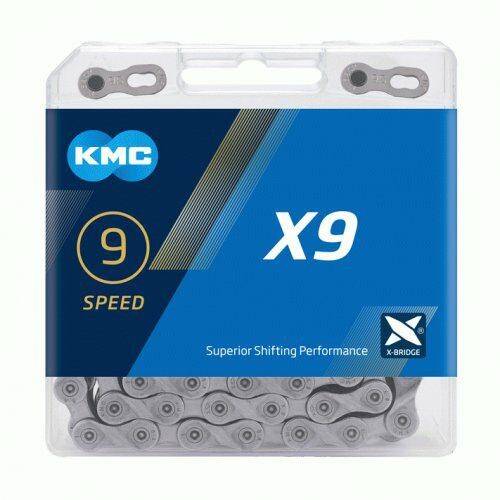 Łańcuch KMC X9 szary box x114