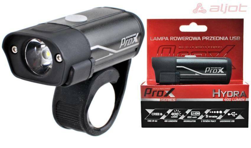 Lampa przód Hydra Cree+2xLED 400Lm USB
